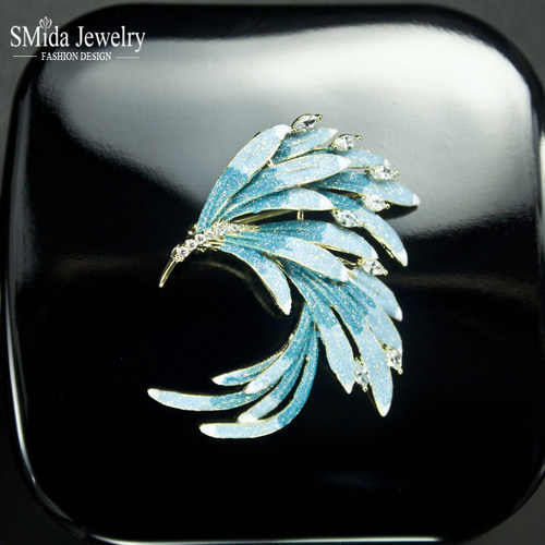 中国风古典凤翎羽凤尾胸针