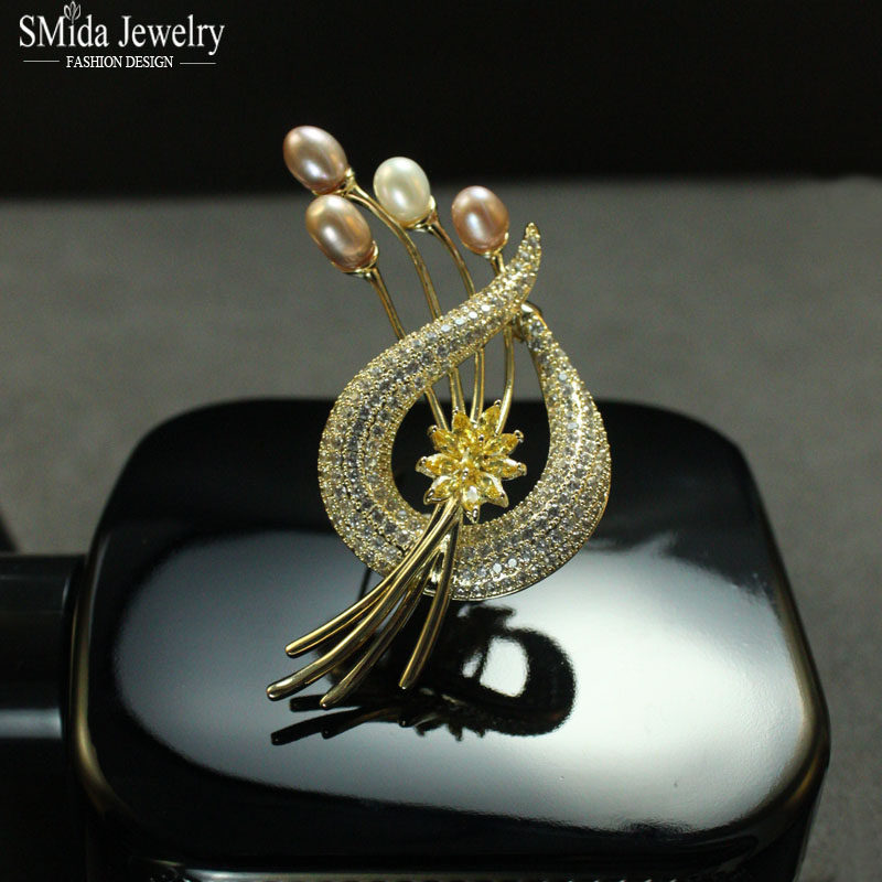 天然珍珠胸针高档女胸花别针精致礼物设计感小众奢华气质西装配饰