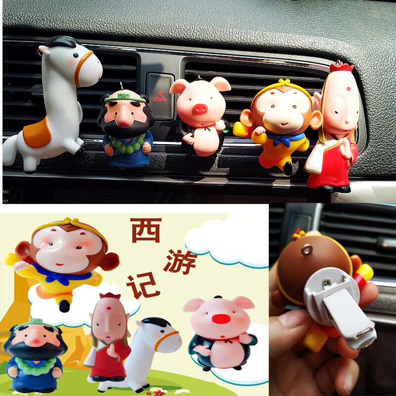 卡通西游记汽车载空调出风口香水薰夹猪八戒孙悟空唐僧白龙马装饰