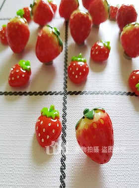 冰箱贴平面立体草莓树脂磁性