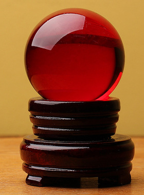 大小号鸿运珠开业鸿运当头红色水晶球百福缸祝福招财摆件聚宝盆