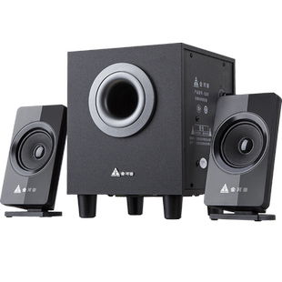 金河田Q200电脑音响台式家用小音箱2.1有线桌面游戏有源重低音炮