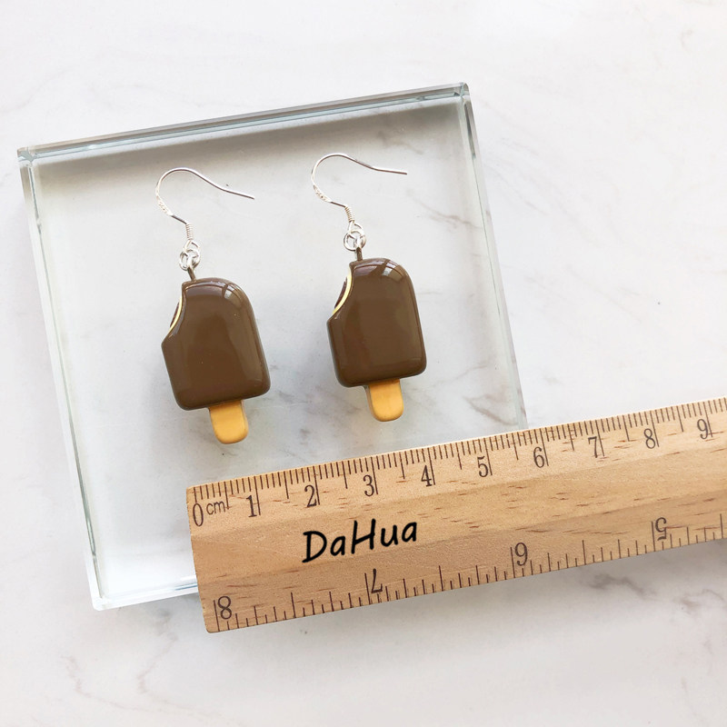 Original chocolate Sandwich ice cream Ice cream Funny interest A small minority Anti allergy 925 Silver earrings No hole Ear clipin the Accessories/Fashion Jewelry, Earring , Earring  category - from Buy2taobao.com to provide professional Taobao agent buy service