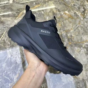 四季款黑色男鞋轻便舒适厚底系带运动鞋防滑耐磨透气网面休闲鞋子