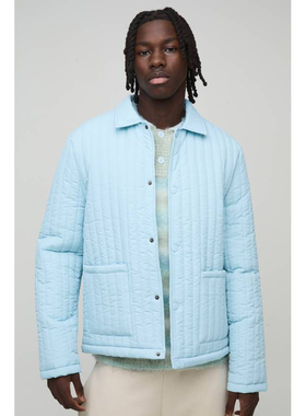 Z美女当家英国代购直邮26年春季新款浅蓝色衬衫式绅士夹克外套潮