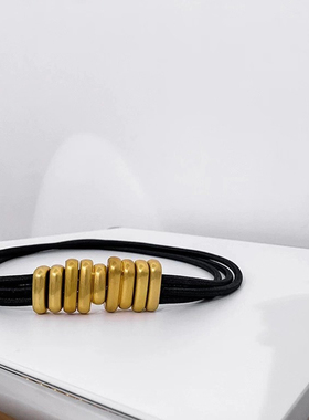 金属毛毛虫腰带女潮款个性腰链装饰西装外套腰封外搭酷ins松紧带