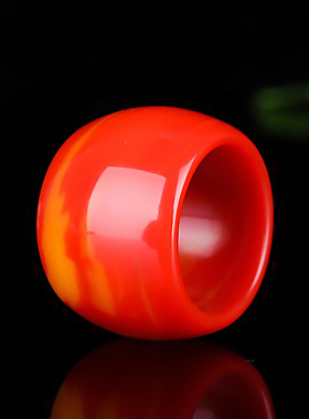 天然玉石扳指新疆和田玉扳指彩玉金丝玉鸡血玉大拇指指环玉戒指