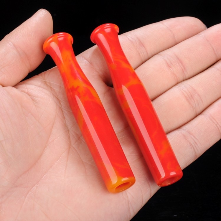 天然和田玉鸡血玉玉石烟嘴老式旱烟袋玉石烟哨烟枪金丝玉烟锅