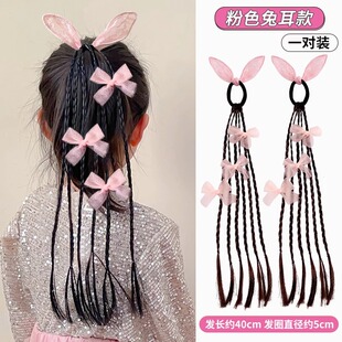 儿童古风假发辫子女童扎头发头绳古装小女孩蝴蝶结发饰汉服麻花辫