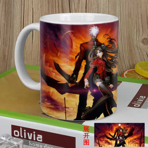 FATE家用马克杯FGO动漫周边黑贞德陶瓷水杯弓凛艾蕾saber