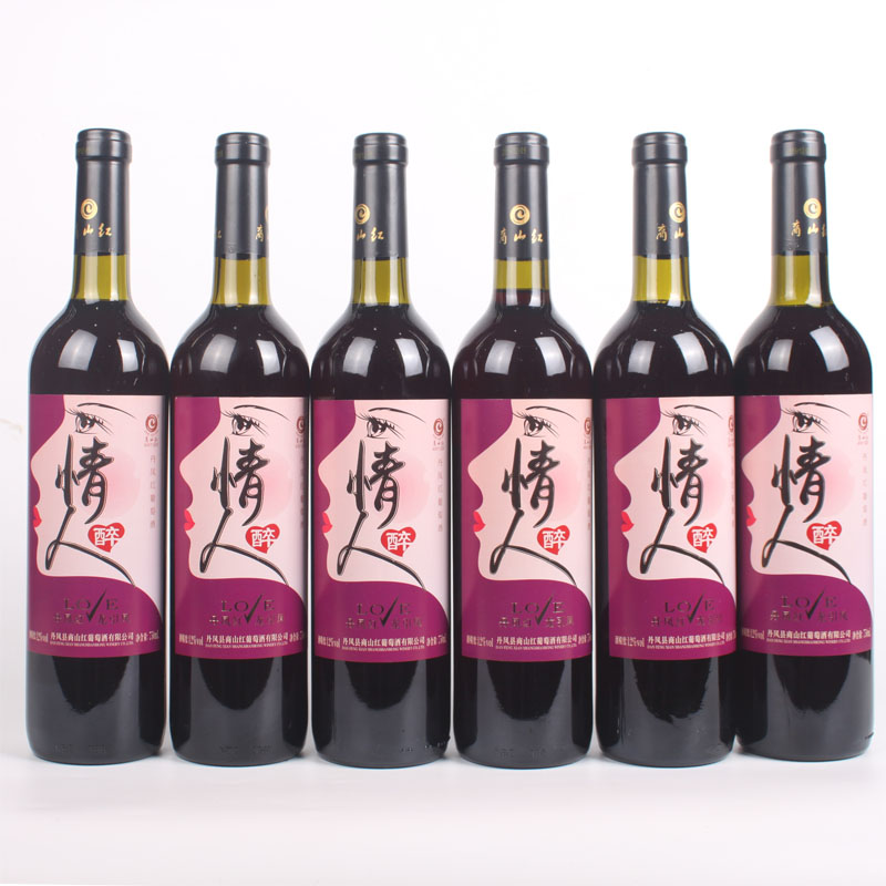 商山红丹凤传统葡萄酒甜型女性醉爱情人醉玫瑰香6支整箱女生红酒