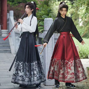 男织金马面裙国潮拍照运动虎开幕式 新中式 汉服通勤男女同款 租新款