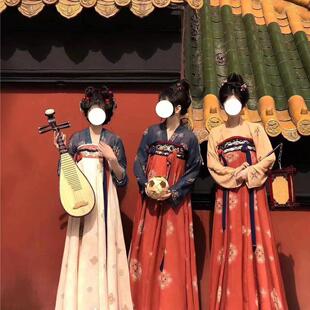 出租唐制复原国风一片式齐胸襦裙日常仙气春夏新款七夕年会演出