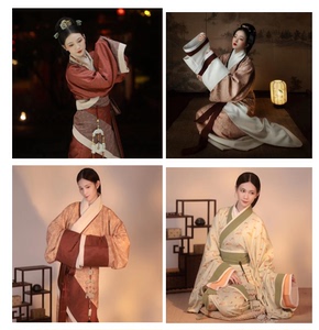 出租汉服双绕曲裾袍秦汉女款舞蹈服写真摄影汉服秀传统秦风汉风