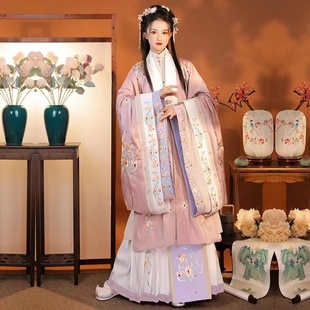 旦节文艺汇演古装 明制汉服伴娘服出租粉色中国风汉服走秀款 元