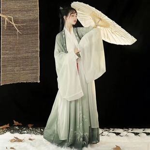 出租汉服男女情侣晋制中国风交领齐腰襦裙中秋活动日常古装 春夏