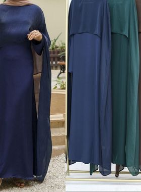 迪拜土耳其阿拉伯沙特民族风斗篷礼服长袍连衣裙Arab Women Robe