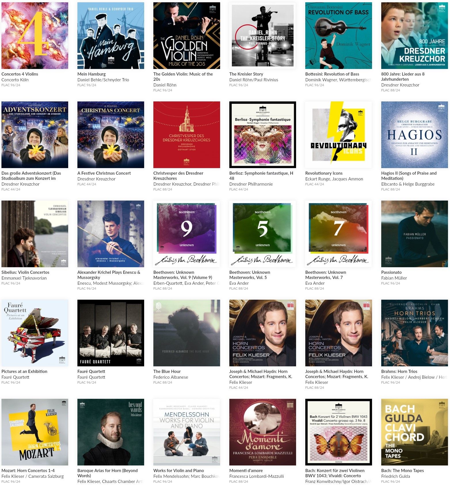 古典音樂廠代購24BIT音源HIRES