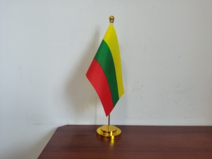 立陶宛国旗可开票办公桌旗会议旗桌面摆件小旗子立陶宛小国旗