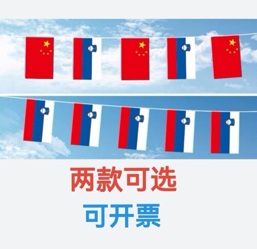 7米8号中国斯洛文尼亚国旗串旗挂旗吊旗小旗子斯洛文尼亚小国旗