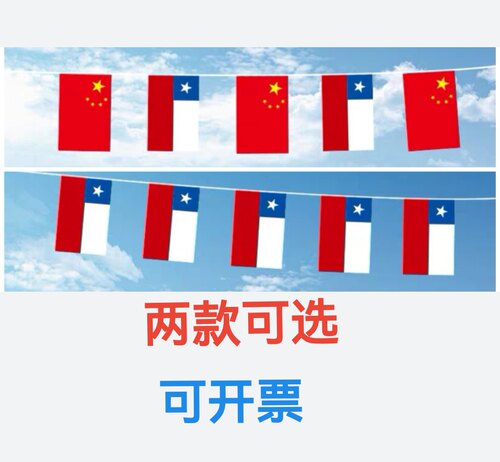 7米8号中国智利国旗串旗挂旗装饰吊旗智利小旗子智利小国旗