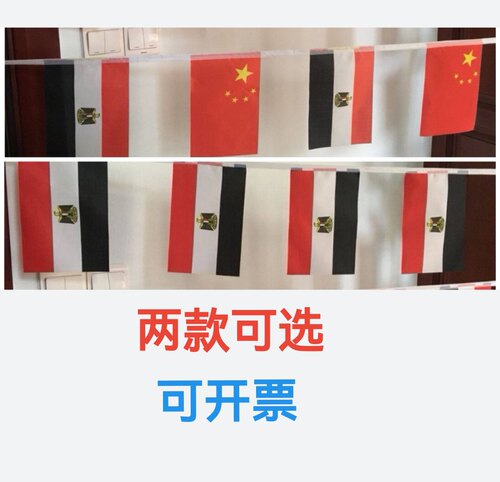 7米8号埃及国旗串旗中国埃及交叉串旗挂旗吊旗埃及小旗子小国旗