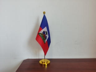 海地国旗可开票Y型办公桌旗桌面摆件会议旗海地小国旗海地小旗子