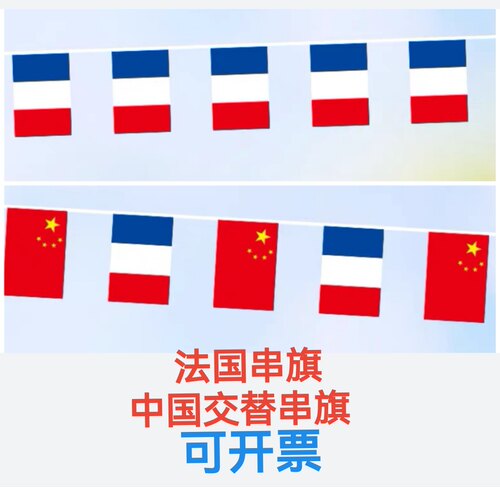 7米8米7号8号法国串旗中国法国国旗广场装饰户外旗挂旗吊旗小旗子