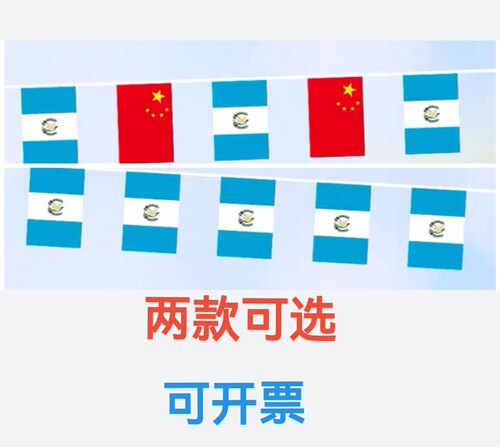7米8号中国危地马拉国旗串旗挂旗吊旗装饰小旗子危地马拉小国旗