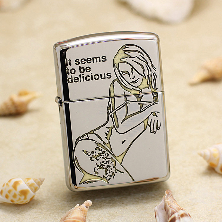 美国原装正品zippo打火机芝宝正版之宝167盔甲精雕 纹身女郎 限量