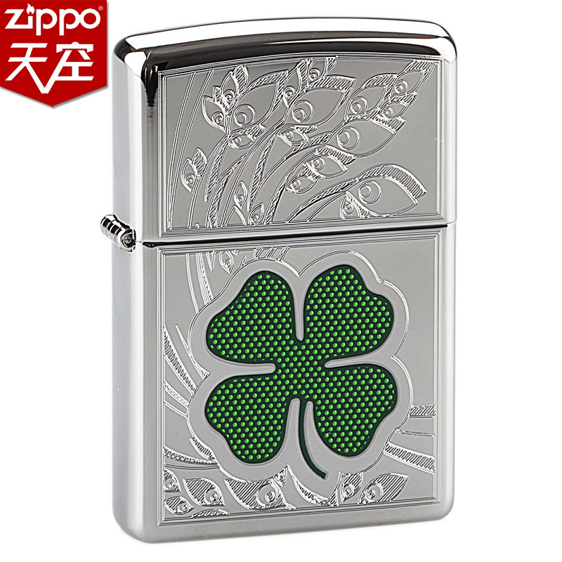 zippo打火机原装正版 24699爱尔兰四叶草 专柜正品 幸运草礼品