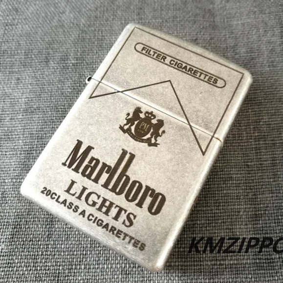 芝宝打火机zippo正版防风 古银五面雕刻万宝路原装正品煤油