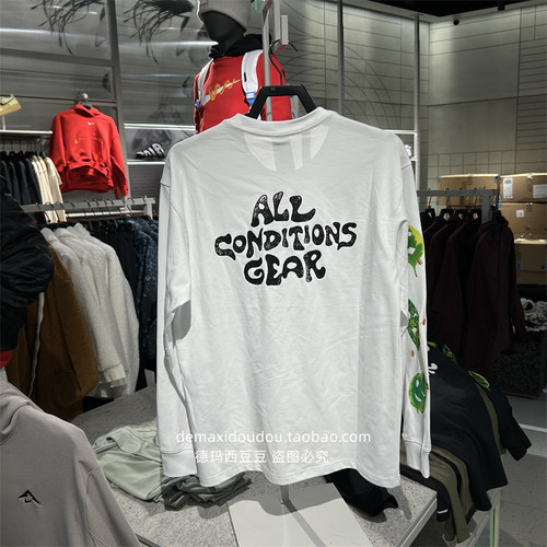 NIKE耐克ACG男子新款时尚印花宽松圆领运动休闲长袖T恤HJ0803-121