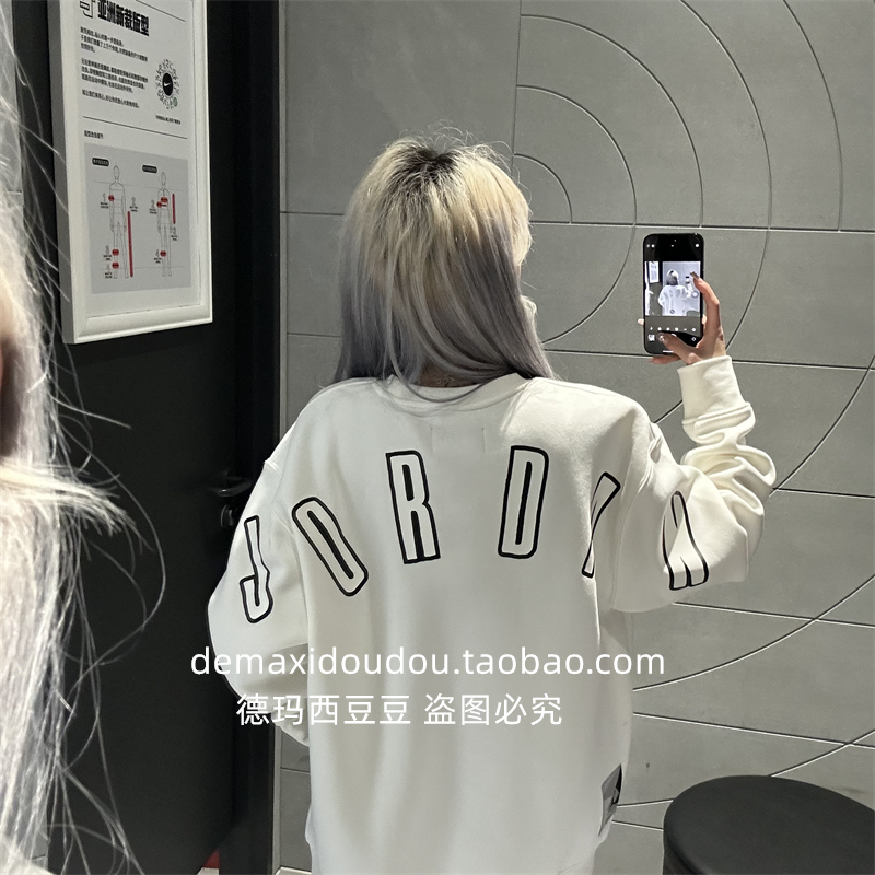 JORDAN男字母圆领套头衫卫衣外套