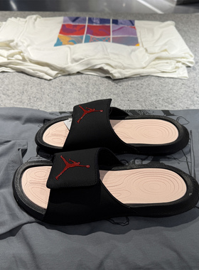 专柜正品Air Jordan夏Hydro6黑白AJ6男魔术贴运动拖鞋 881473-005