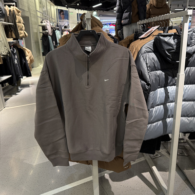 25新款Nike耐克运动卫衣男子加绒保暖半拉链宽松休闲套头衫HV1095