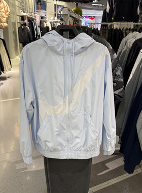 Nike耐克外套女2025夏季大钩子梭织透气连帽防晒防风衣HM8972-423
