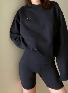 专柜正品NIKE耐克Lab男子圆领加绒CREW纯色套头衫卫衣外套DA0318