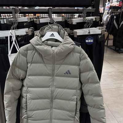 adidas阿迪达斯男子户外运动训练保暖连帽羽绒服外套KH3992