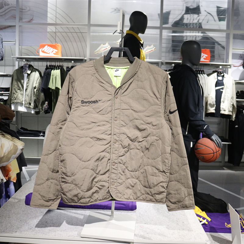 Nike刺绣SWOOSH宽松棉服外套