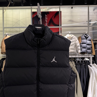 NIKE耐克JORDAN男25冬季新款休闲保暖立领羽绒马甲背心IF4262-010