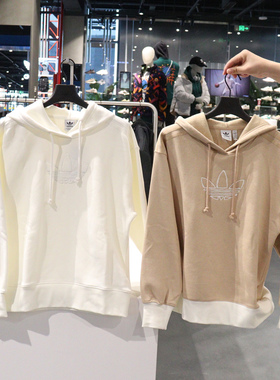 专柜正品adidas三叶草女子连帽套头衫卫衣外套 HM1637 HM1636