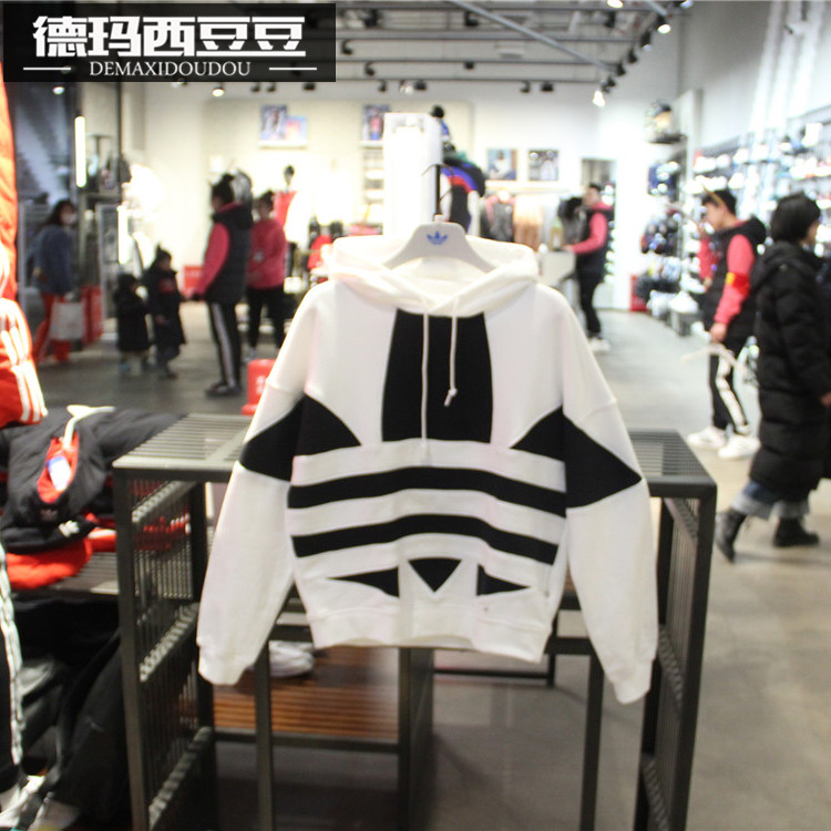 三叶草女大标连帽套头衫