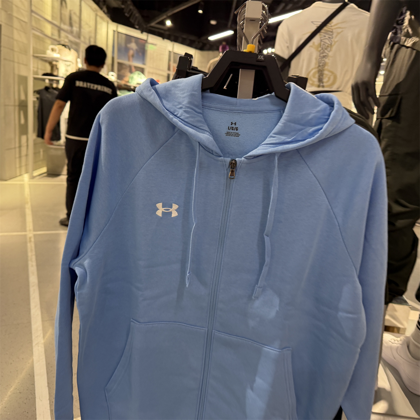正品UA安德玛舒适连帽百搭男运动休闲针织夹克外套1379767-465