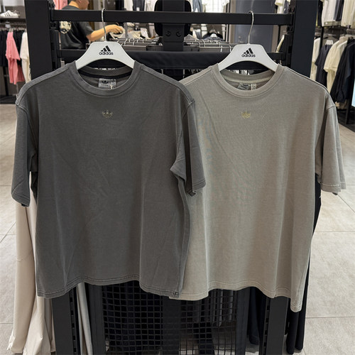 专柜正品三叶草2025年夏季女子运动休闲 短袖T恤J I5729 JI5730