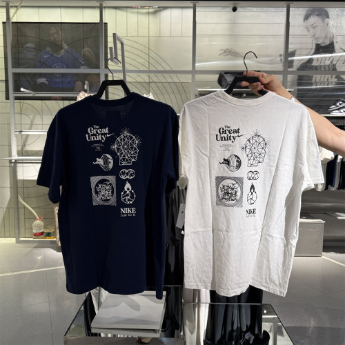 Nike/耐克 正品男子宽松短袖简约logo印花纯棉透气休闲T恤 DM7899