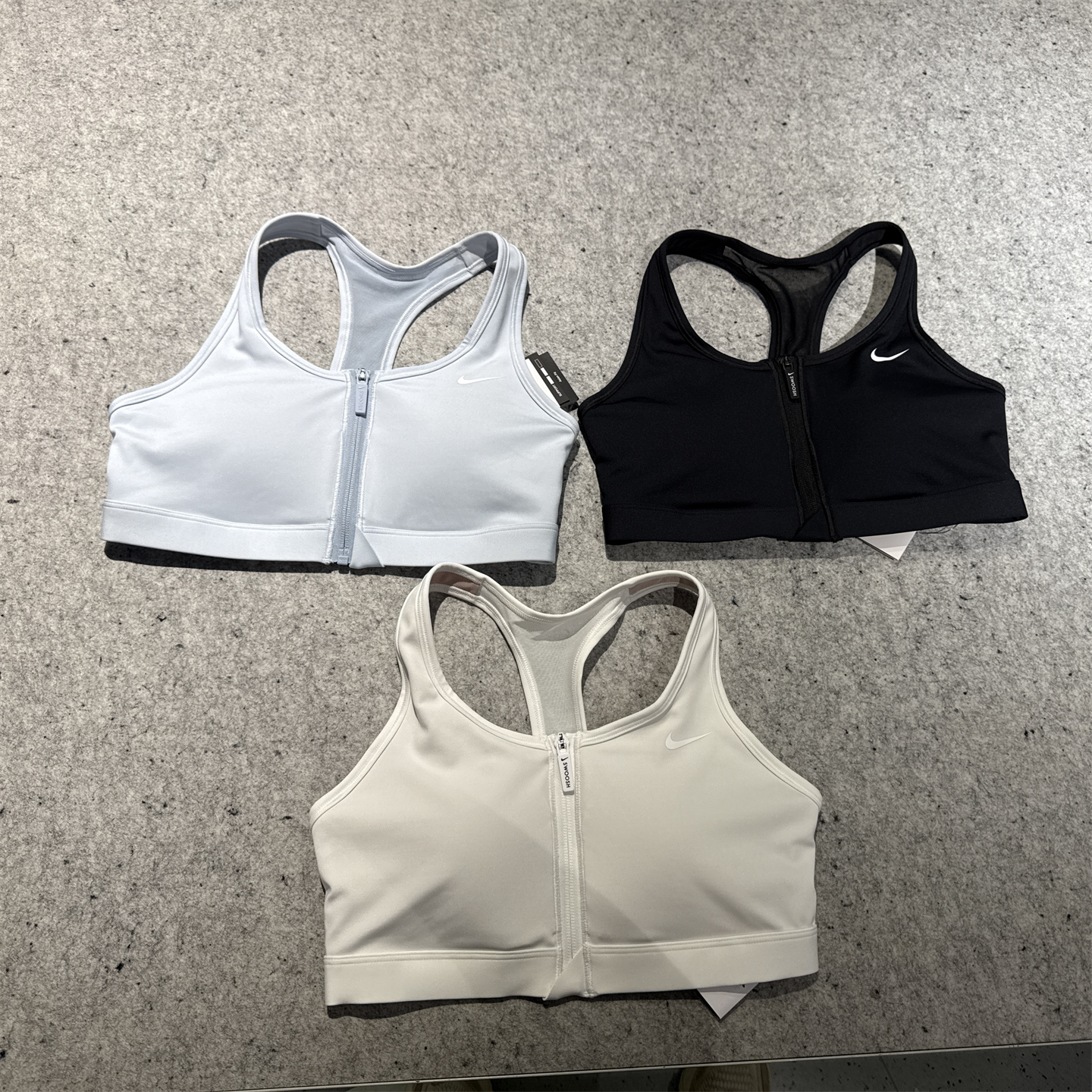 正品Nike耐克女子拉链款运动内衣速干防震聚拢防下垂文胸 FN2732