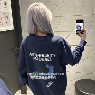 HF1118 卫衣外套 专柜正品 jordan乔丹aj1男油画背标印花圆领套头衫