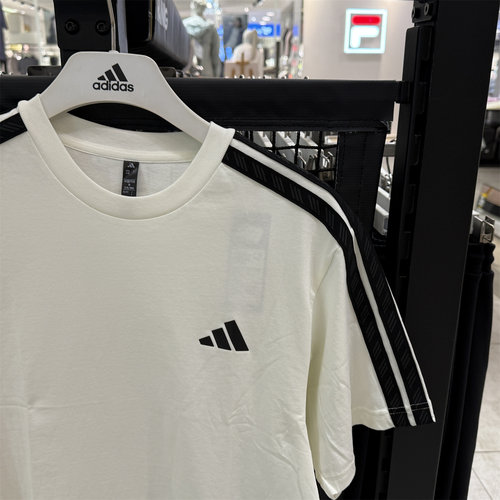 阿迪达斯2026男短袖T恤新款纯棉简约休闲半袖上衣KR2491 KR2490