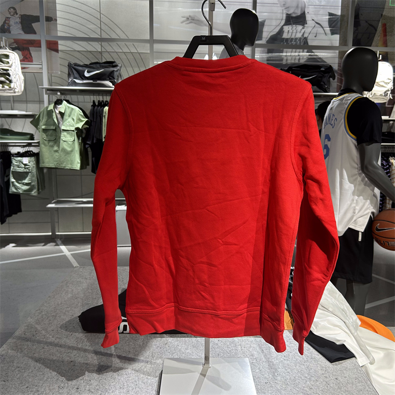Nike耐克圆领加绒加厚纯色卫衣男长袖套头衫秋冬季宽松上衣623459